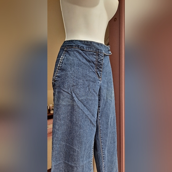 The Limited Jeans Drew Jeans Dark Blue Jeans Mid Rise EXTRA WIDE LEG Size 8 - Picture 3 of 13